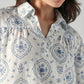 Women's Floral Regular Fit Collar Neck Top - Detailshot View