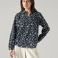 Women's Floral Regular Fit Collar Neck Top - Front View