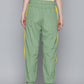 Women's Mid Rise Green Loose Tapered Fit Joggers