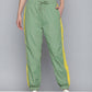 Women's Mid Rise Green Loose Tapered Fit Joggers