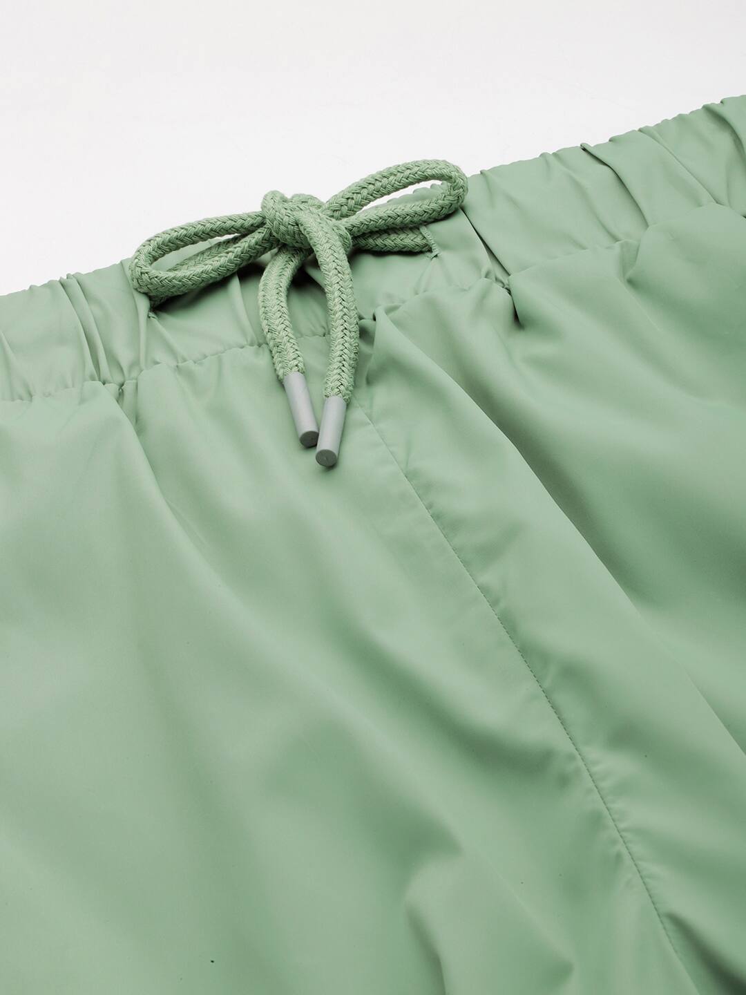 Women's Mid Rise Green Loose Tapered Fit Joggers