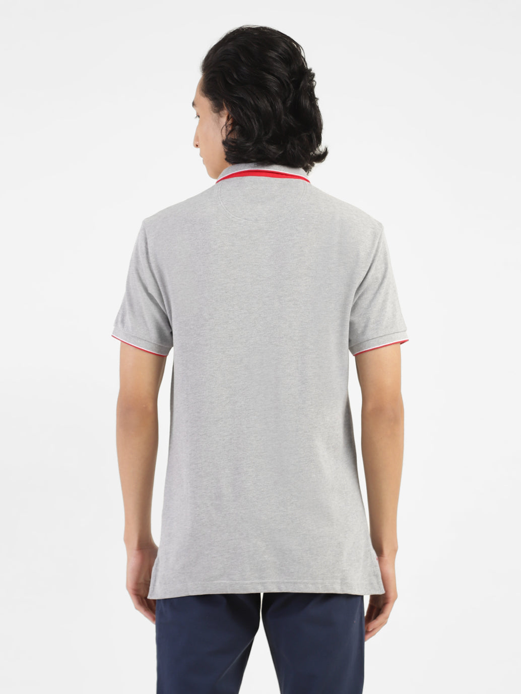 Men's Solid Polo T-shirt Grey