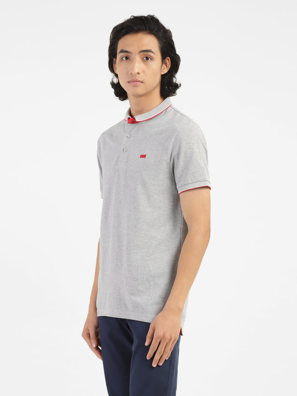 Men's Solid Polo T-shirt Grey