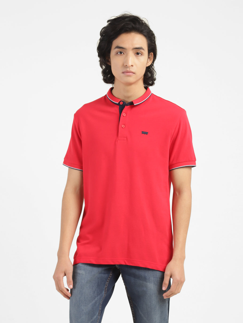 Men's Solid Polo Red T-shirt