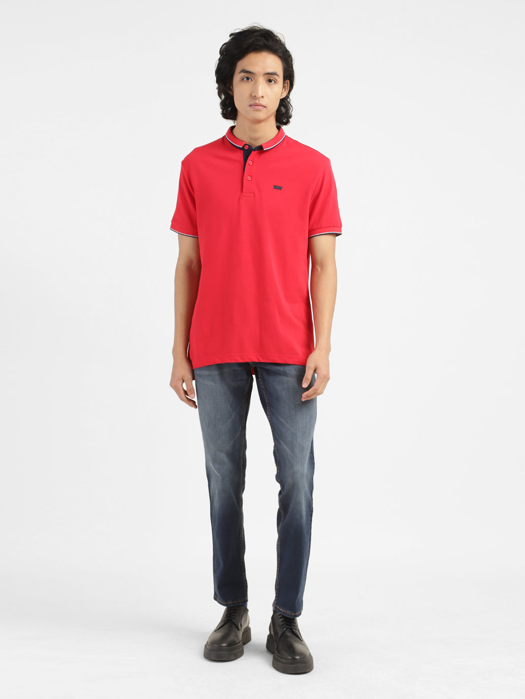 Men's Solid Polo T-shirt Red