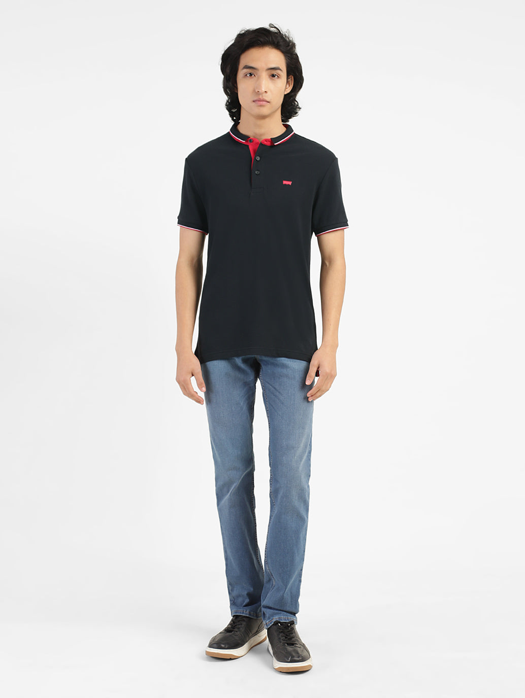Men's Black Polo Collar T-Shirt - 9cadbda4-f468-4ded-b2ae-b44f3b11232d View