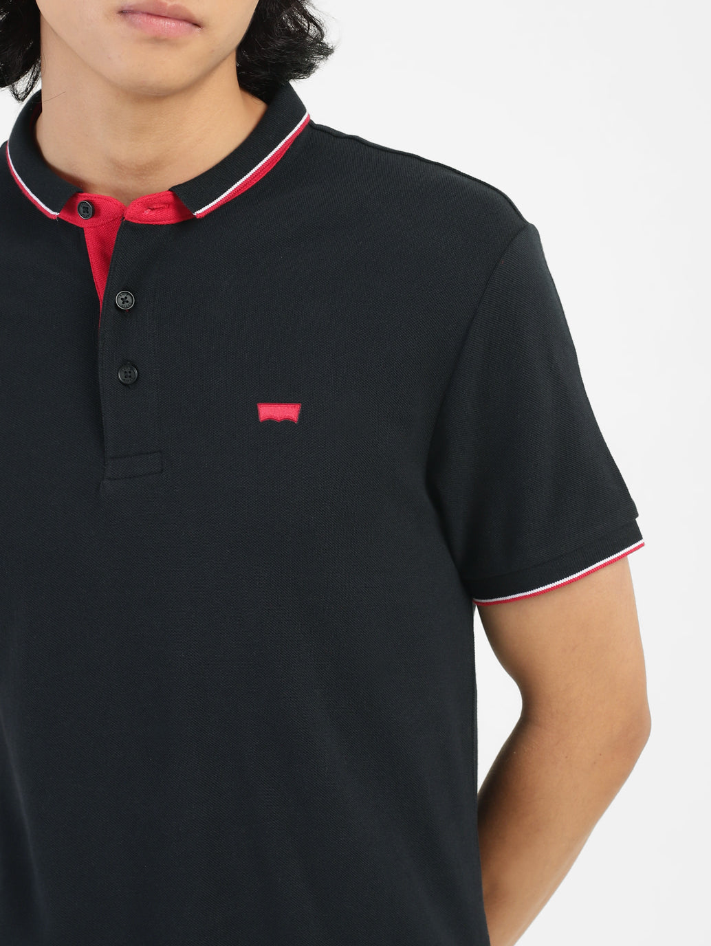 Men's Black Polo Collar T-Shirt - 5182acc8-00b1-4e68-80d9-9c8f451e8b4c View