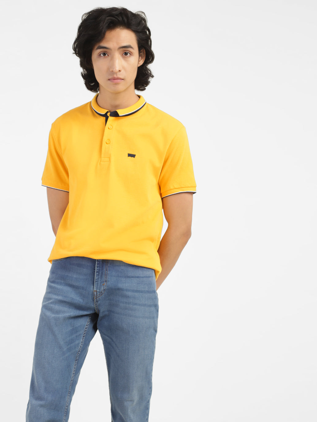Men's Yellow Polo Collar T-Shirt