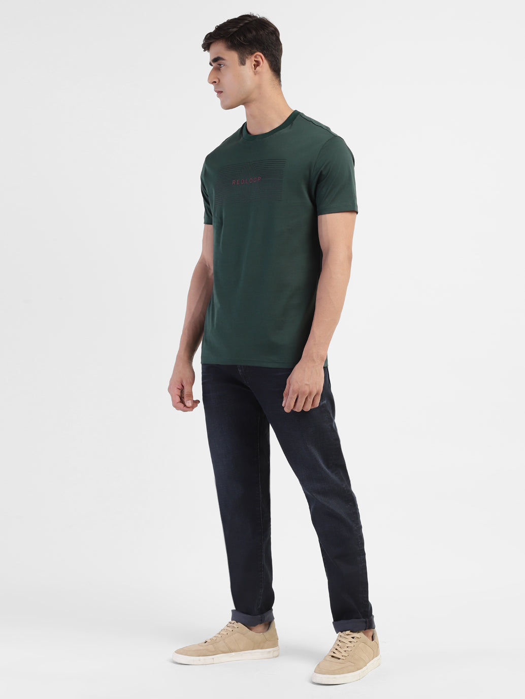 Men Slim Fit Graphics Print T-Shirt