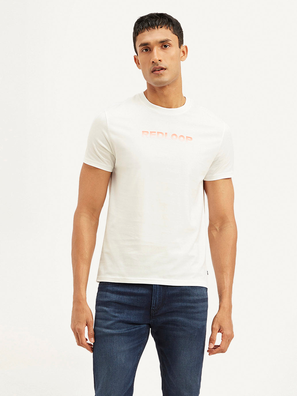 Men's Redloop Typographic Print Slim Fit T-shirt - a769f7dc-e55f-4846-b44f-ab8bd60436a6 View