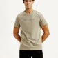 Men's Redloop Typography Beige Slim Fit T-shirt - Styleshot View