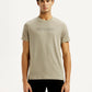 Men's Redloop Typography Beige Slim Fit T-shirt - Front View