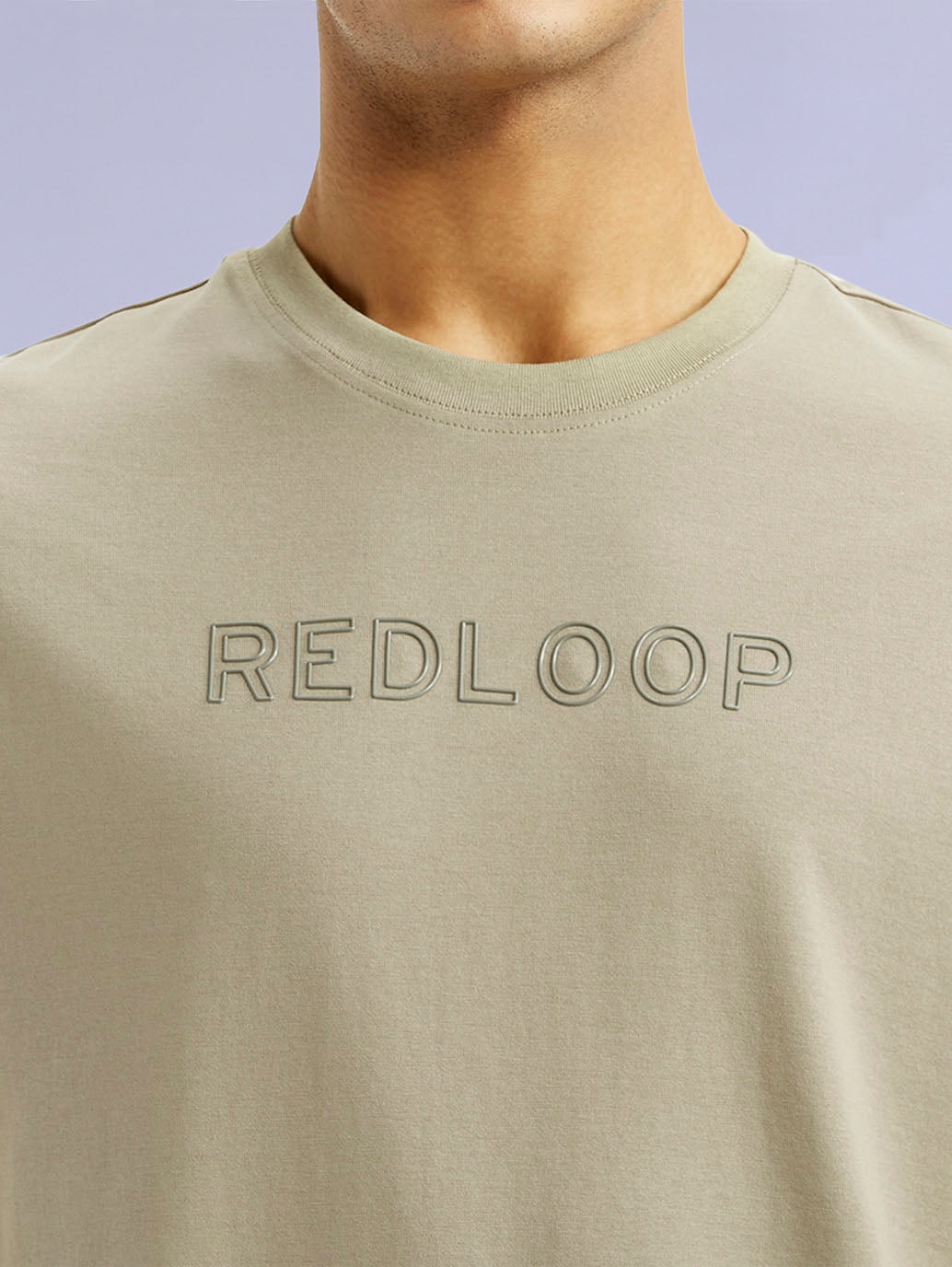 Men's Redloop Typography Beige Slim Fit T-shirt - 5b55c6fe-4f74-476b-b537-2889bd9d1af8 View
