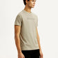 Men's Redloop Typography Beige Slim Fit T-shirt - Side View