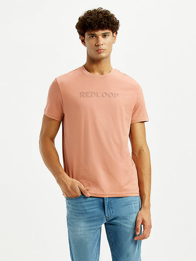 levi's Men's Redloop Typography Peach Slim Fit T-shirt-picture-42
