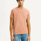 Men's Redloop Typography Peach Slim Fit T-shirt - Front View