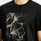 Men's Graphic Print Black Slim Fit T-shirt - Detail View