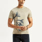 Men's Floral Beige Slim Fit T-shirt - Styleshot View