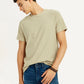 Men's Solid Beige Slim Fit T-shirt - Elevated View