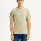 Men's Solid Beige Slim Fit T-shirt - Front View