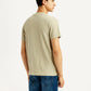 Men's Solid Beige Slim Fit T-shirt - Back View