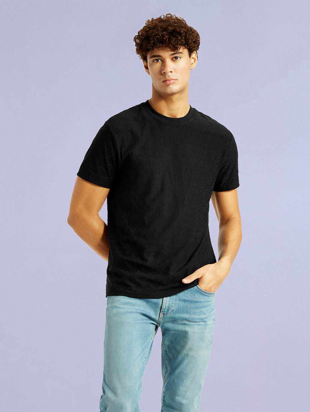 Men's Redloop Solid Black Slim Fit T-shirt - 3e555e8d-66f1-4c1d-8ad1-12bd21f64ceb View