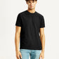 Men's Redloop Solid Black Slim Fit T-shirt - Front View