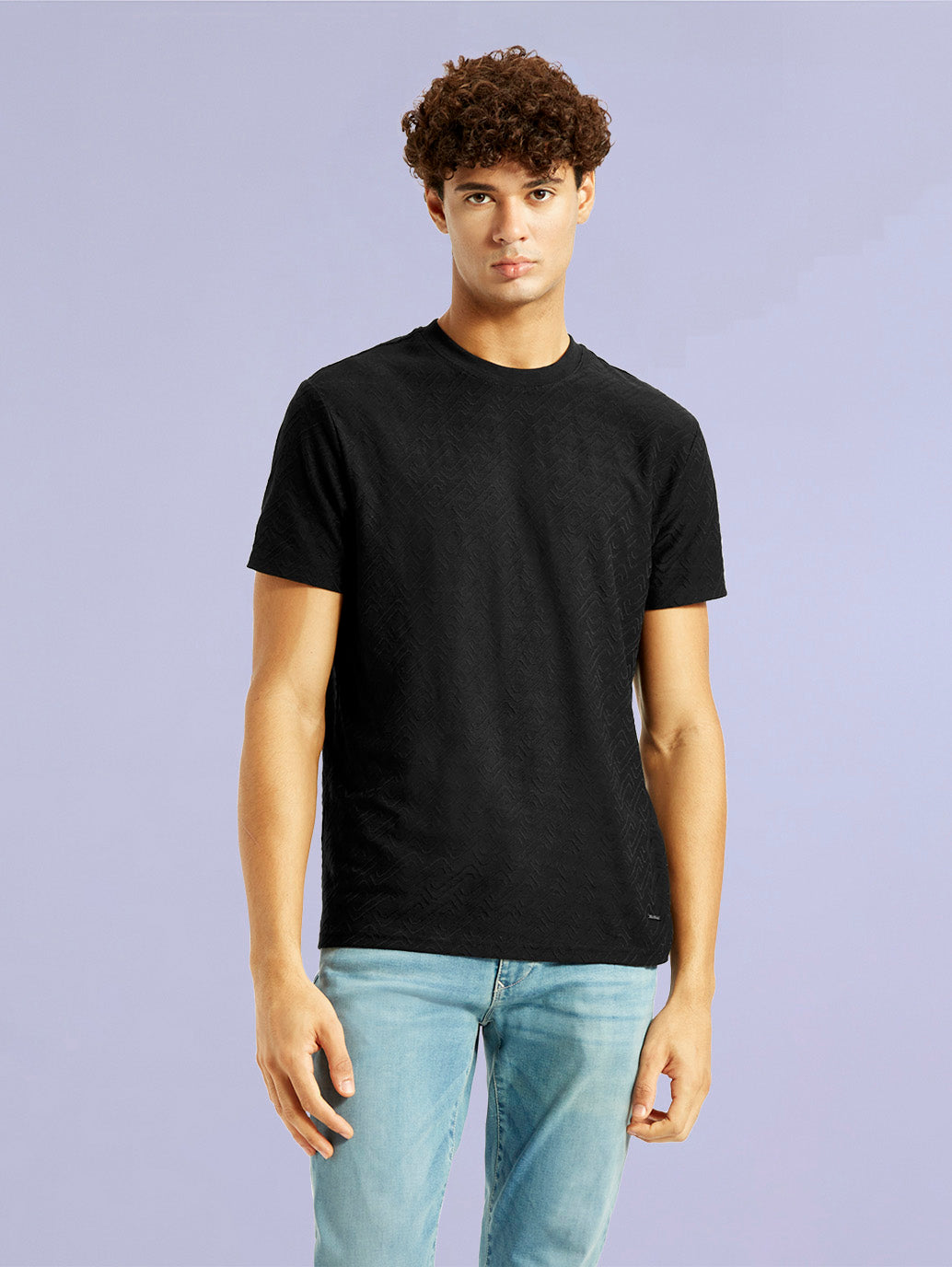 Men's Redloop Solid Black Slim Fit T-shirt - ecfc4468-c377-476f-8a33-39c5da43d464 View