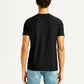 Men's Redloop Solid Black Slim Fit T-shirt - Back View