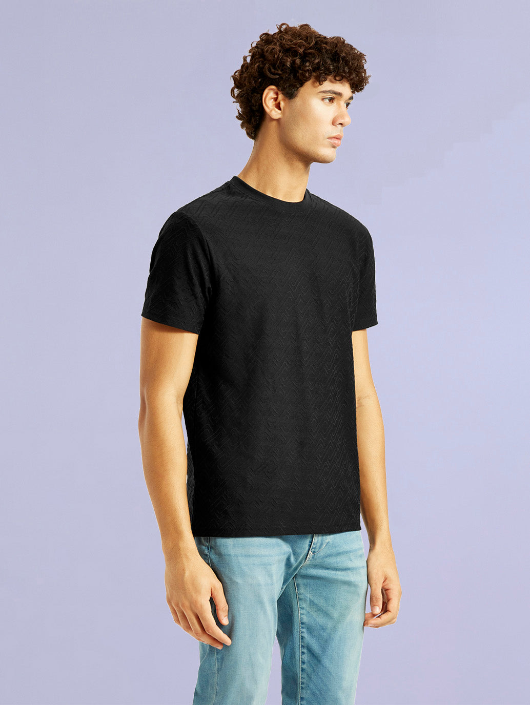 Men's Redloop Solid Black Slim Fit T-shirt - 082197f4-c333-47c4-9540-1ea97525032a View