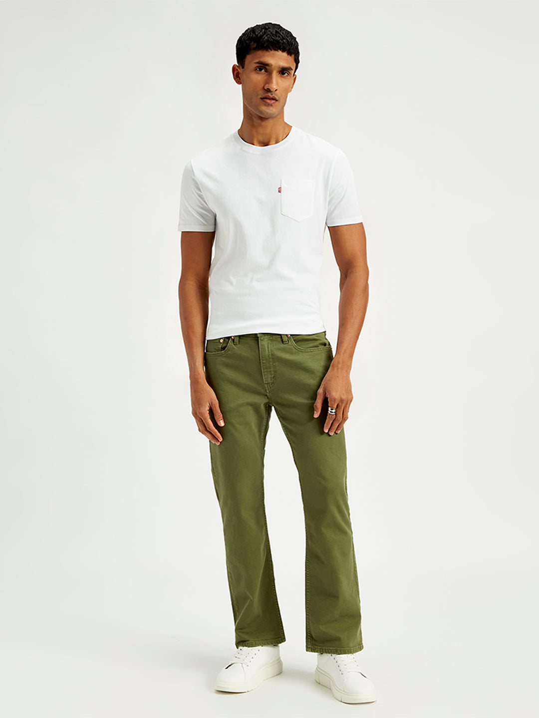 Men's 527 Olive Green Bootcut Fit Mid Rise Jeans
