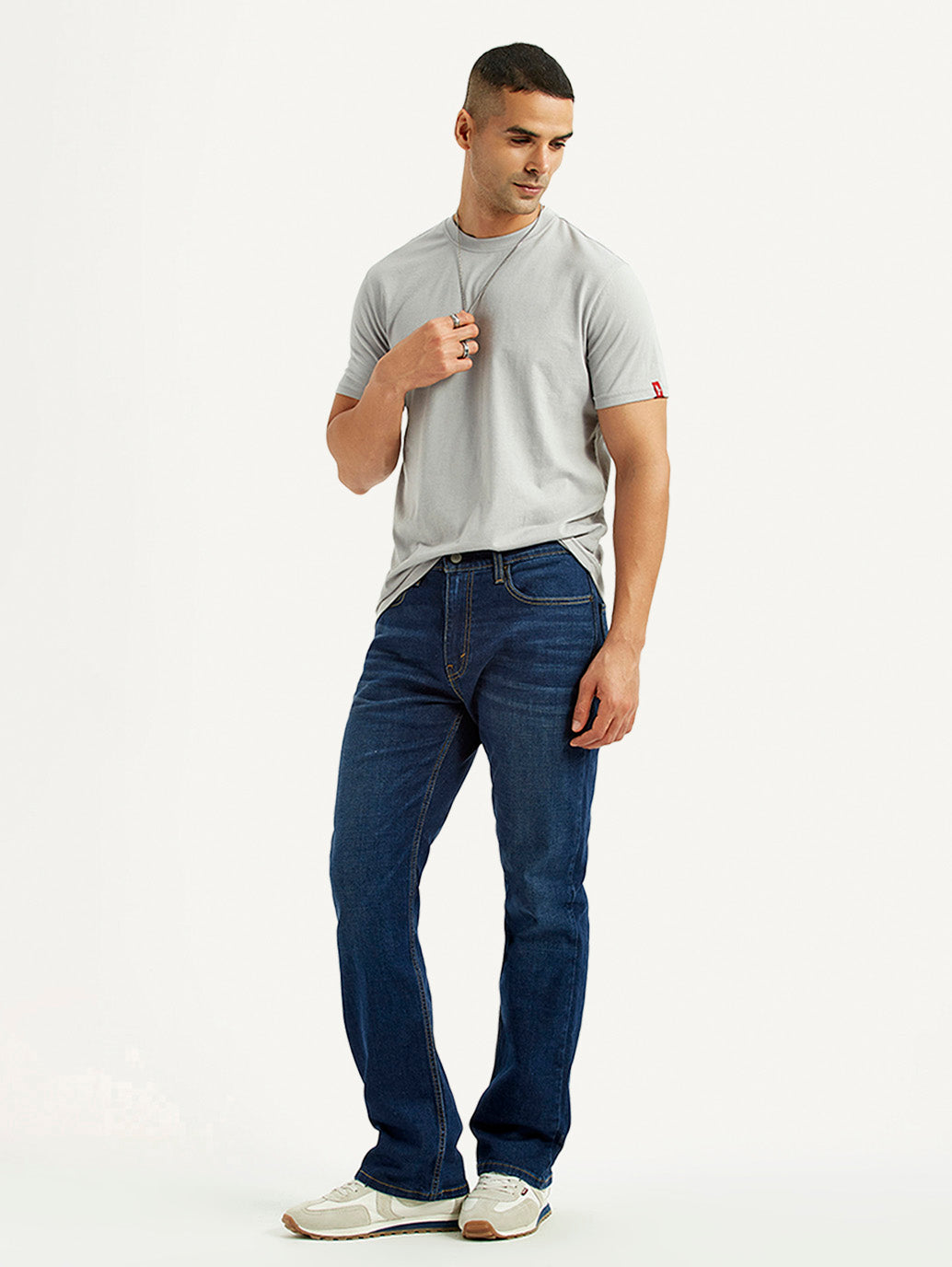 Men's 527 Dark Blue Slim Bootcut Fit Mid Rise Jeans