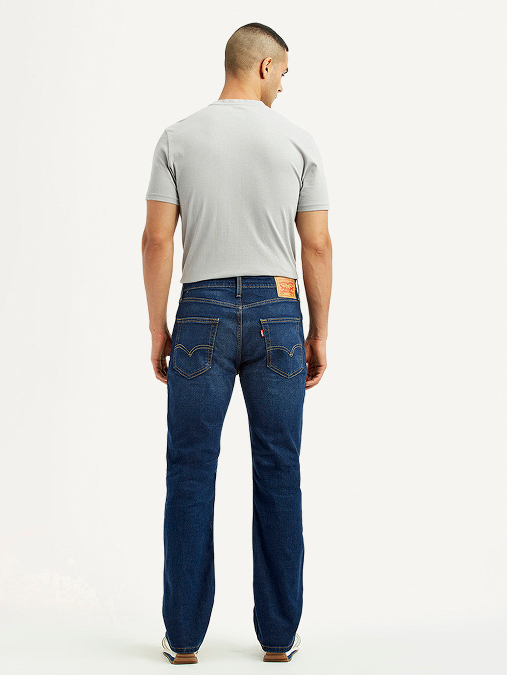 Men's 527 Dark Blue Slim Bootcut Fit Mid Rise Jeans - Back View