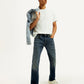 Men's Tinted 527 Dark Indigo Bootcut Fit Mid Rise Jeans - Elevated View