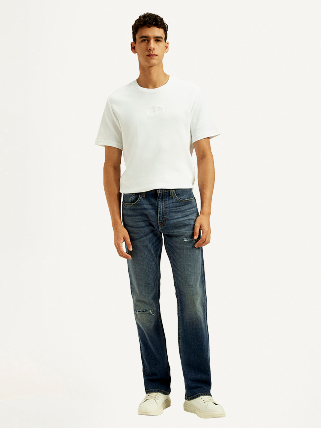 Men's Tinted 527 Dark Indigo Bootcut Fit Mid Rise Jeans - Front View