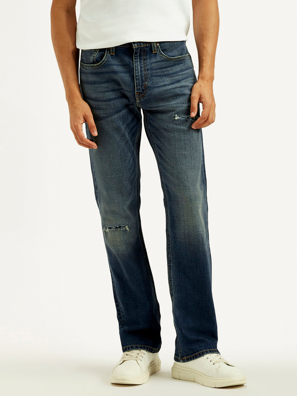 Men's Tinted 527 Dark Indigo Bootcut Fit Mid Rise Jeans - Front View