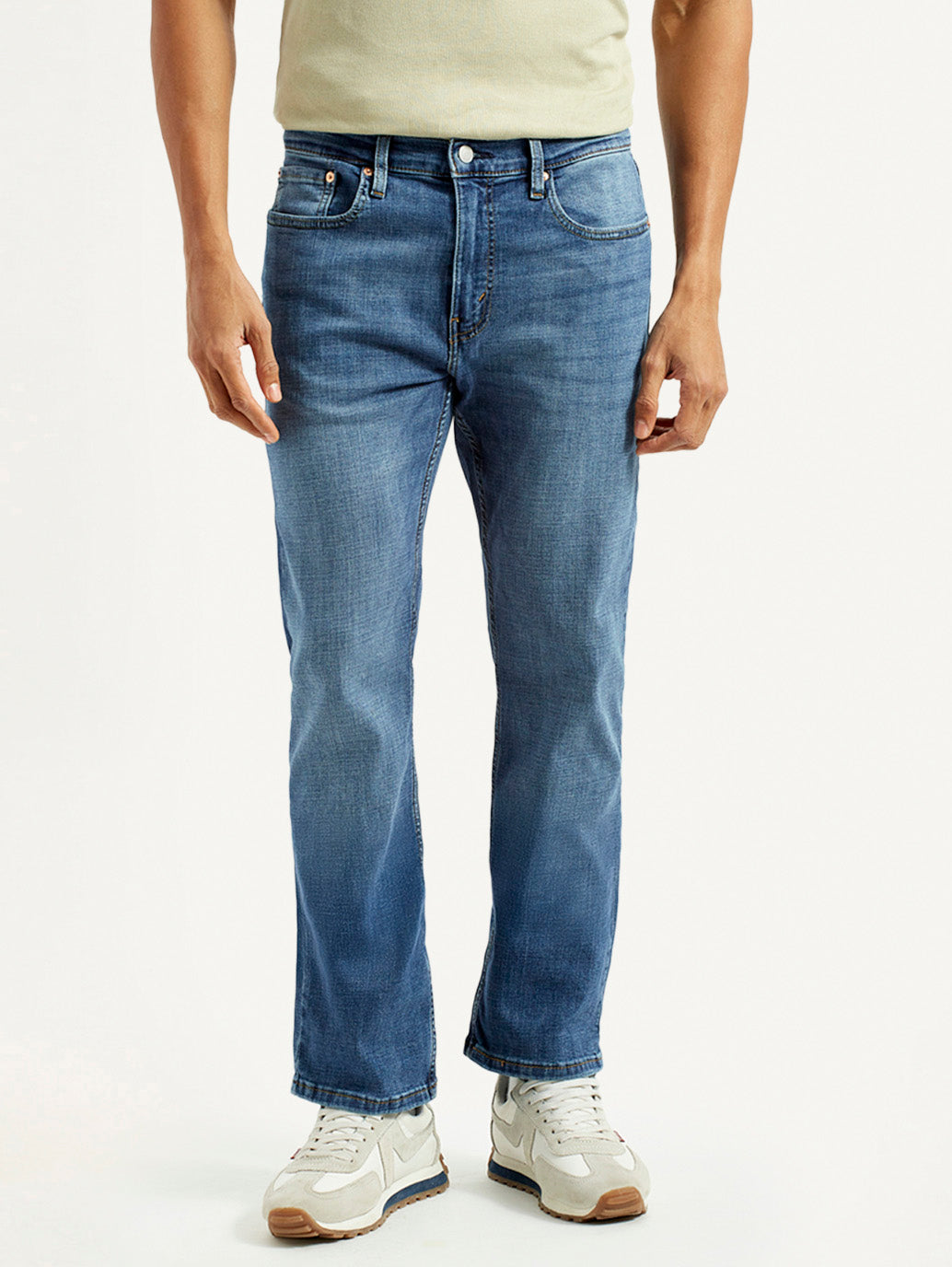 Men's 527 Blue Bootcut Fit Mid Rise Jeans - Front View