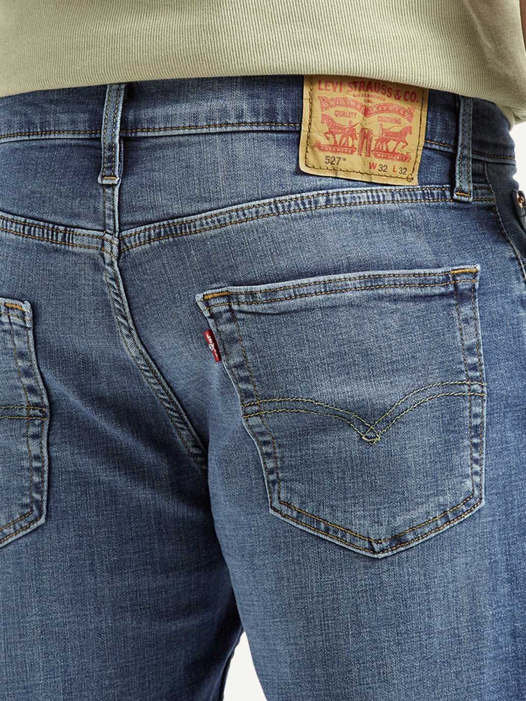 Men's 527 Blue Bootcut Fit Mid Rise Jeans - Detail View