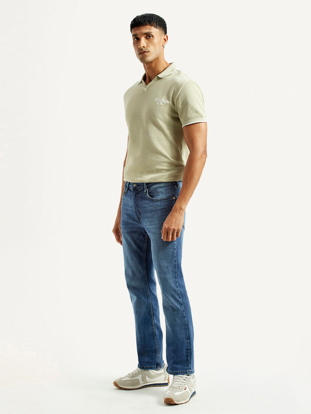 Men's 527 Blue Bootcut Fit Mid Rise Jeans - Side View