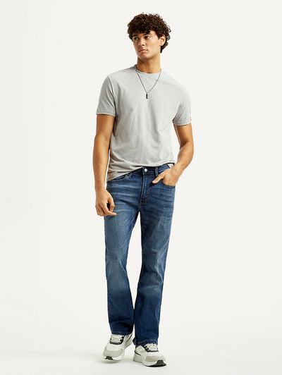 levi's Men's 527 Blue Slim Bootcut Fit Mid Rise Jeans-picture-43