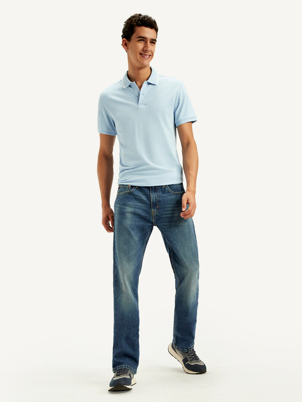 Men's 527 Blue Bootcut Fit Mid Rise Jeans - Styleshot View