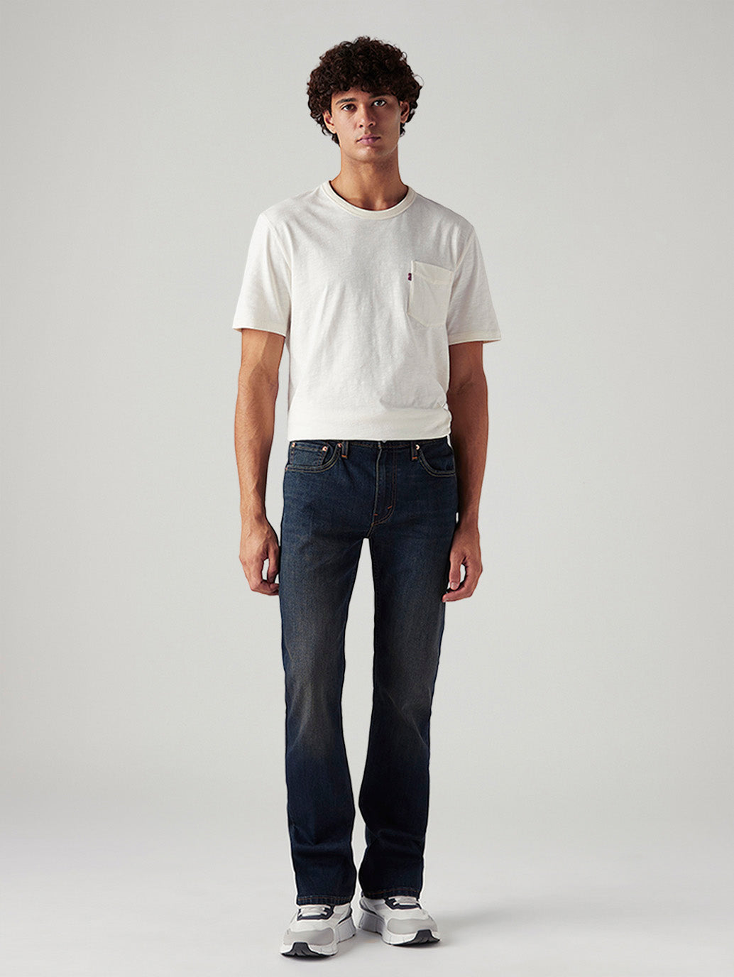 Men's Tinted 527 Navy Bootcut Mid Rise Jeans - Front View