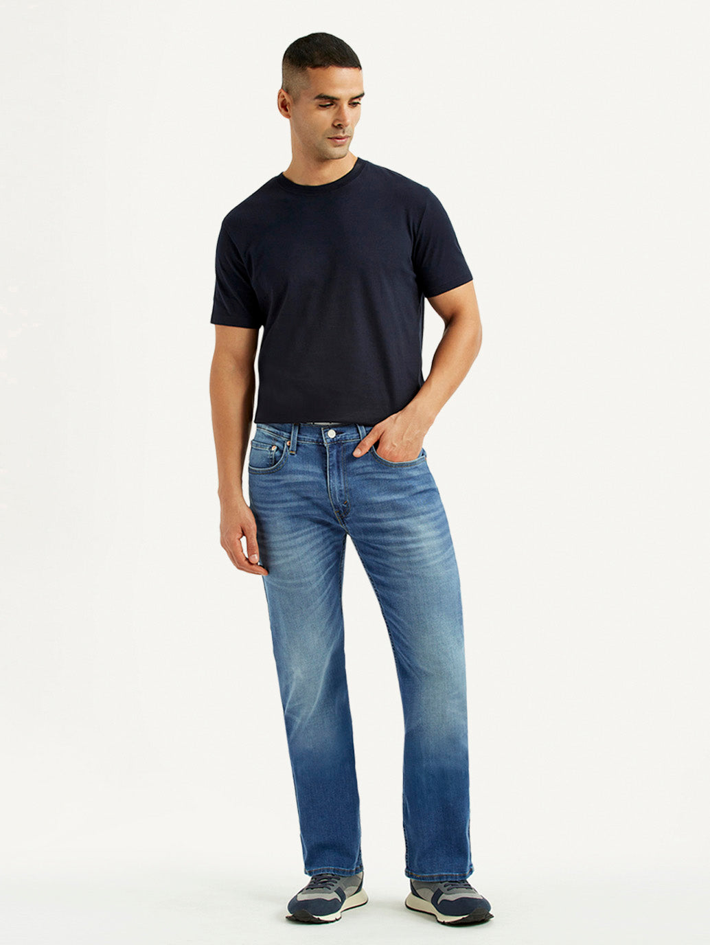 Men's 527 Light Blue Slim Bootcut Fit Mid Rise Jeans - Front View