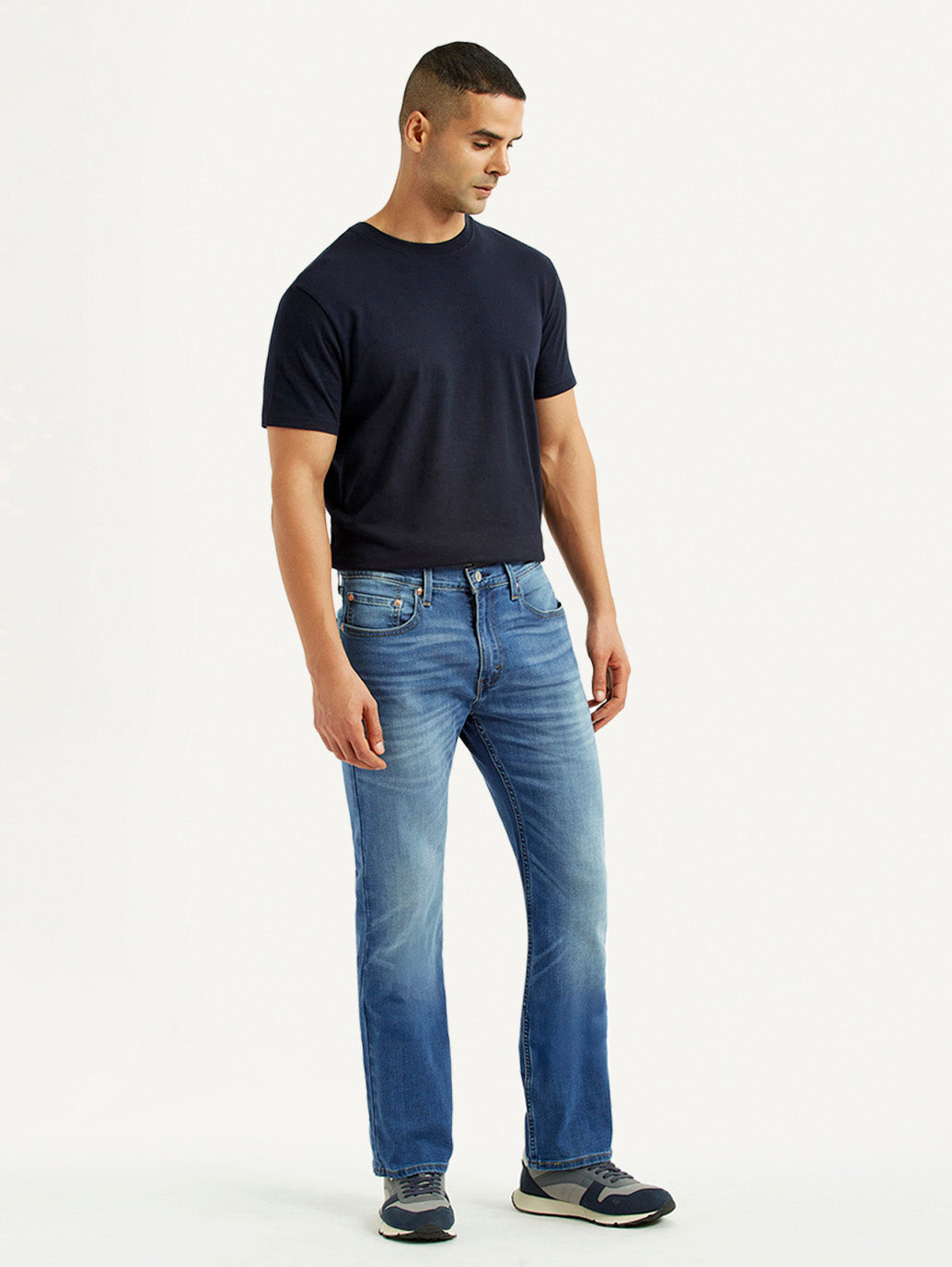 Men's 527 Light Blue Slim Bootcut Fit Mid Rise Jeans - Side View