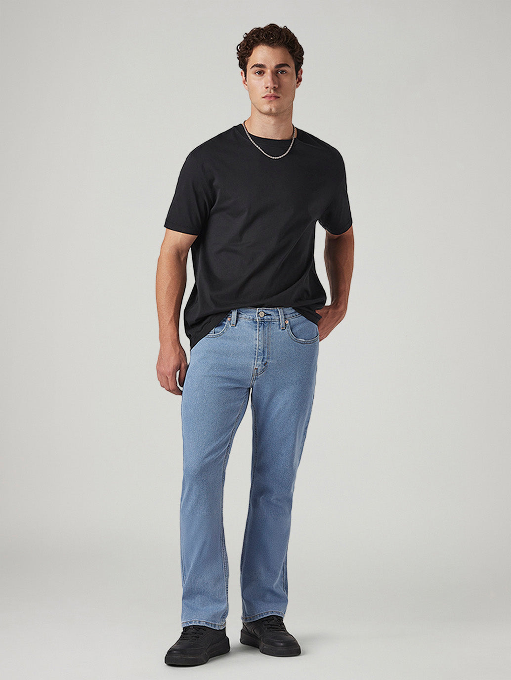 Mens 527 Mid Rise Bootcut Fit Cotton Stretch Blend Jeans - 289a6881-5e6c-47a0-becc-0eade0231c85 View