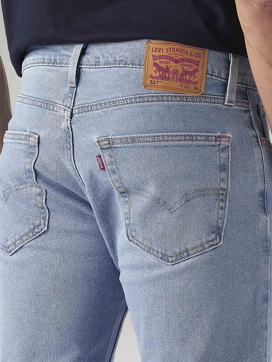 Men's 527 Light Blue Bootcut Fit Mid Rise Jeans - Detail View