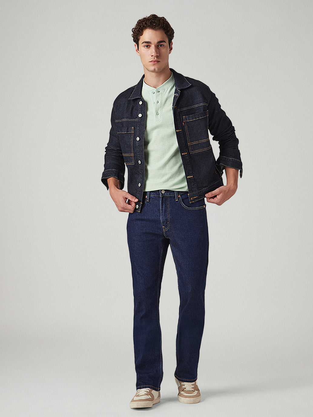 Mens 527 Mid Rise Bootcut Fit Cotton Stretch Blend Jeans