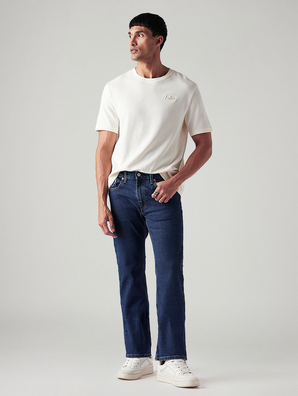 Men's 527 Dark Blue Bootcut Fit Mid Rise Jeans - Styleshot View