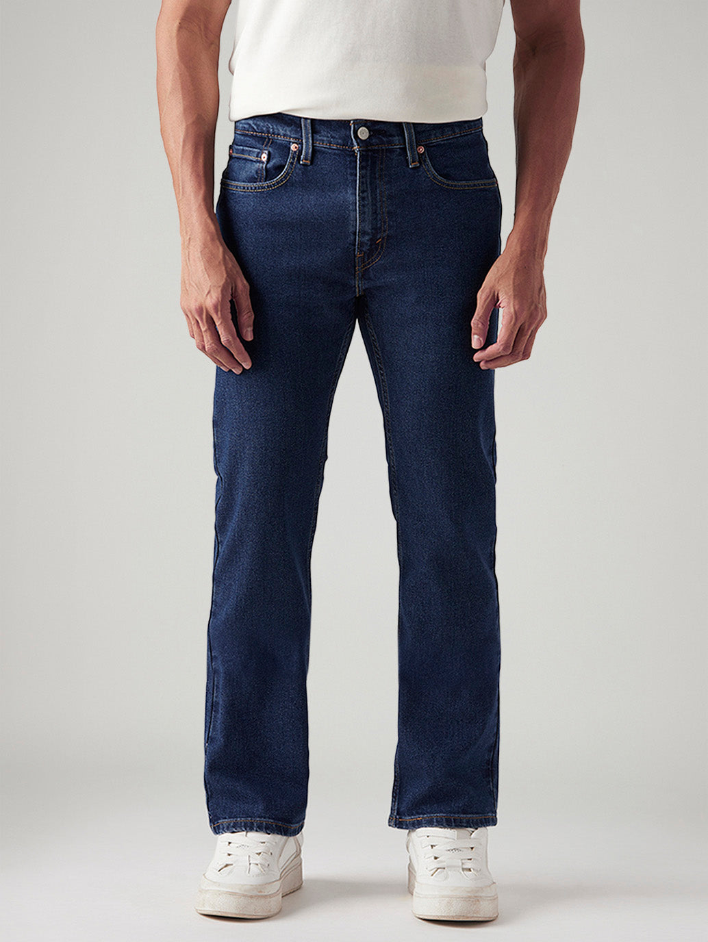 Men's 527 Dark Blue Bootcut Fit Mid Rise Jeans - Front View