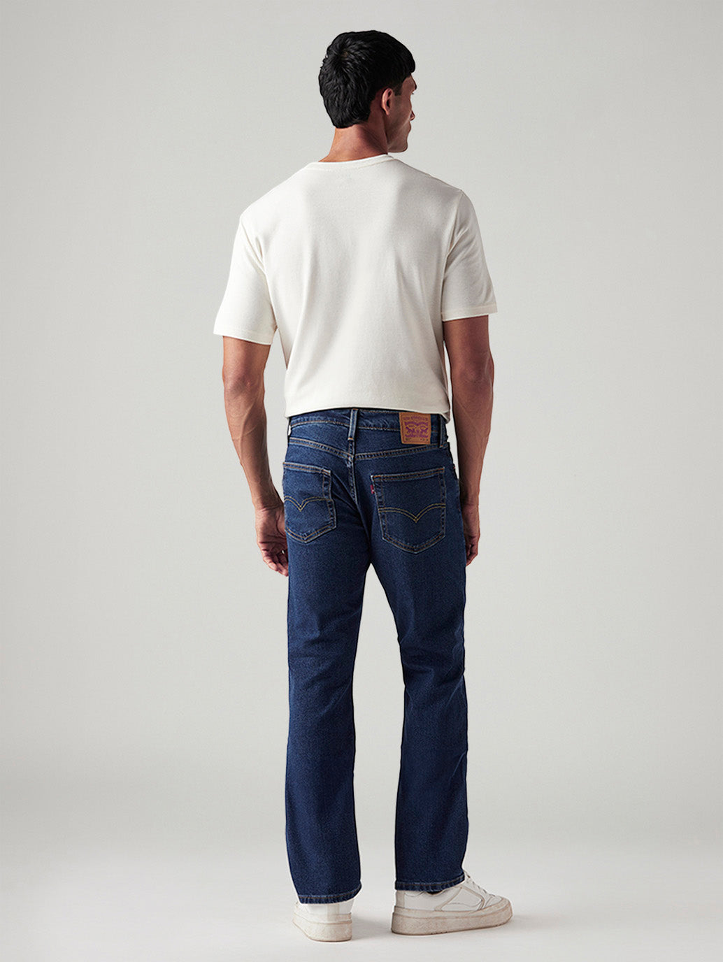 Men's 527 Dark Blue Bootcut Fit Mid Rise Jeans - Back View